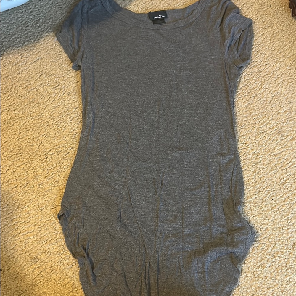 Gray Short Sleeve Dress